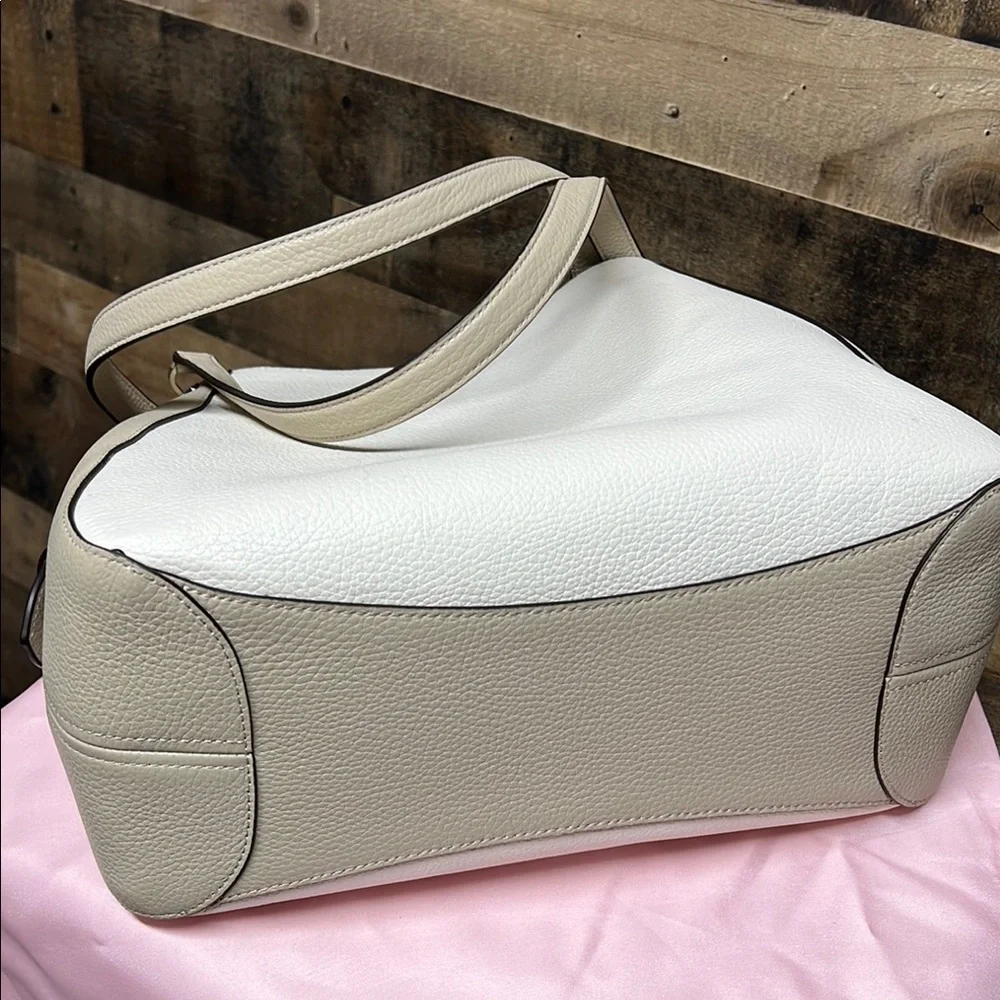 Kate Spade Leila‎ Light Sand Leather Triple Compartment Satchel Bag & wallet Set